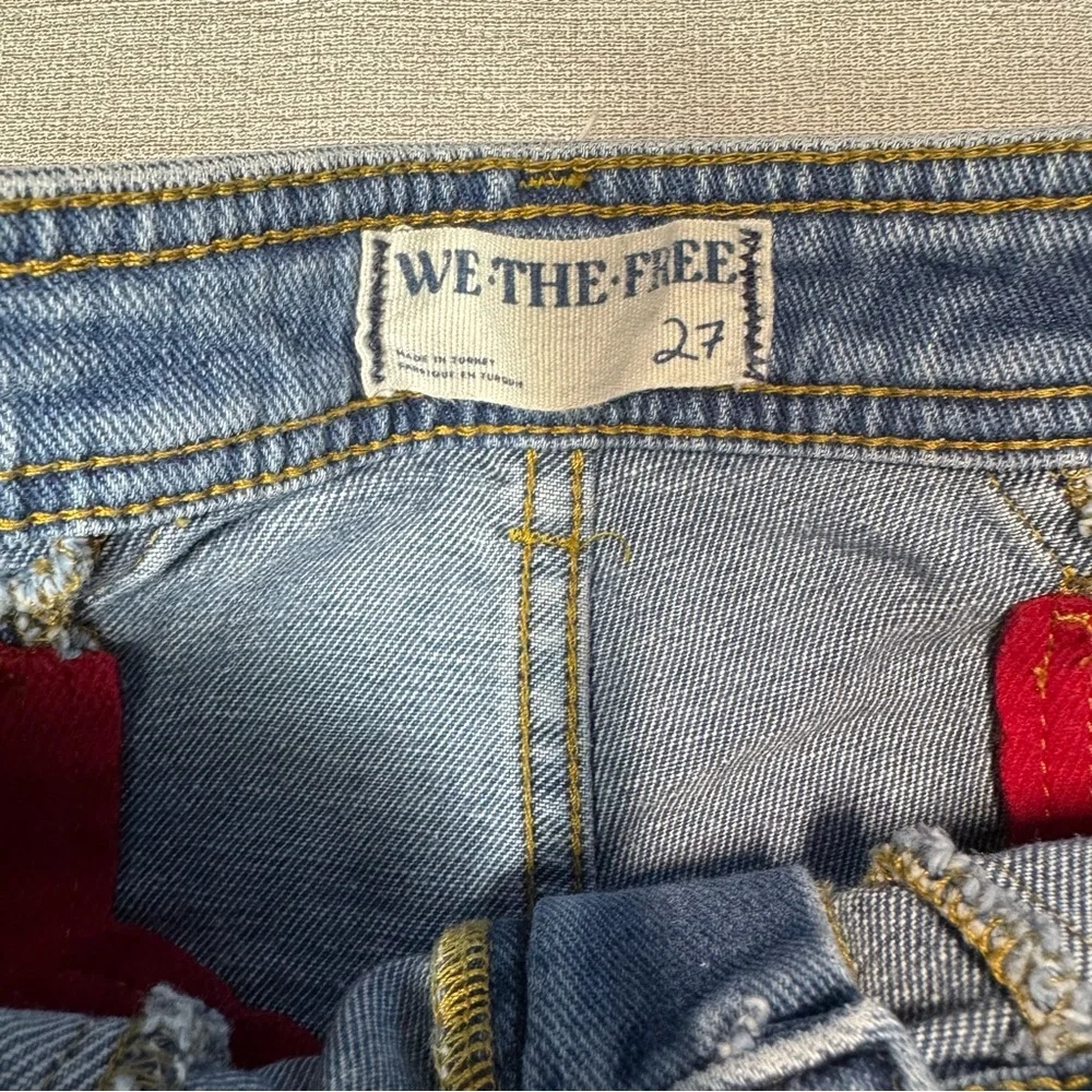 Free People We The Free Firecracker Flare Mid Stone Wash Jeans Size 27 - Picture 7 of 12